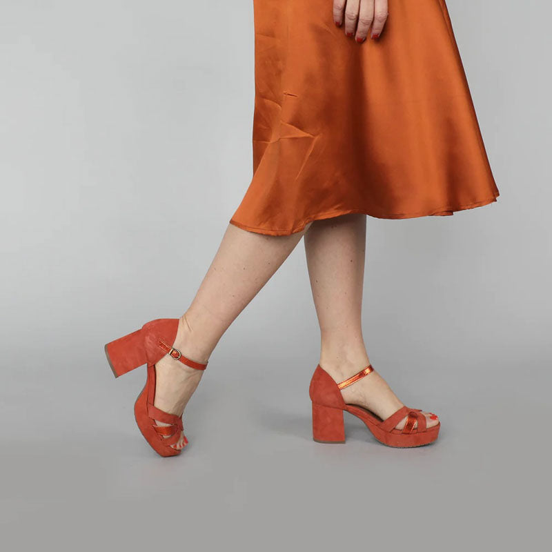 ESSKA Caro Suede Sandals in Rust