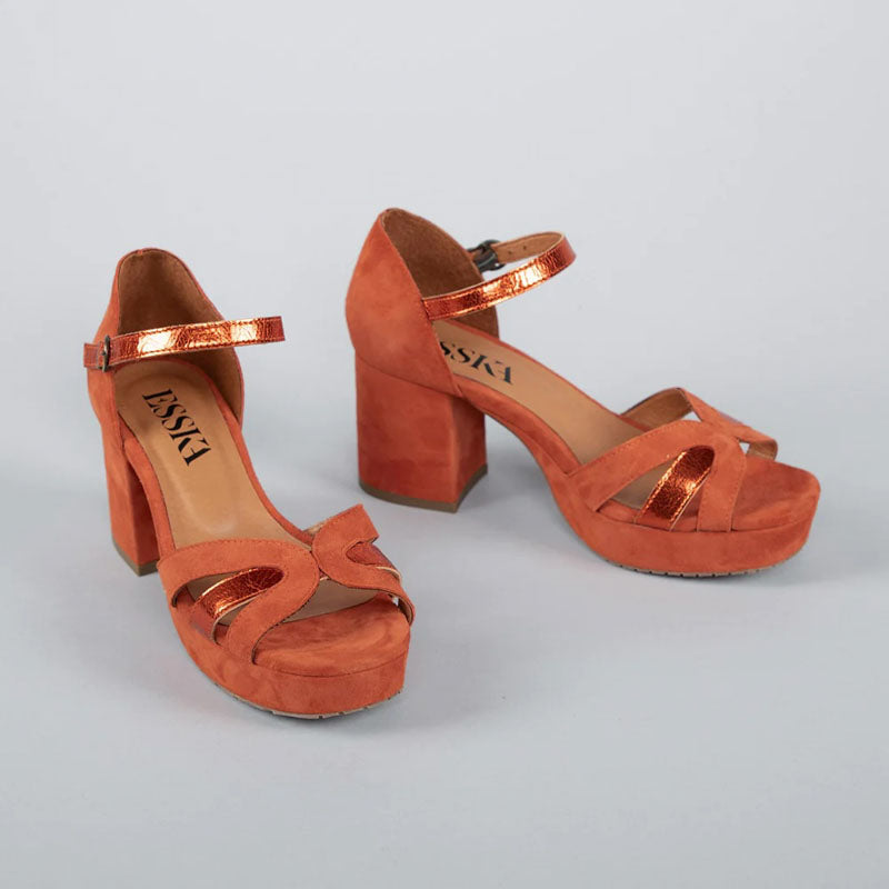 ESSKA Caro Suede Sandals in Rust