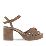 Casey Suede Sandals in Taupe