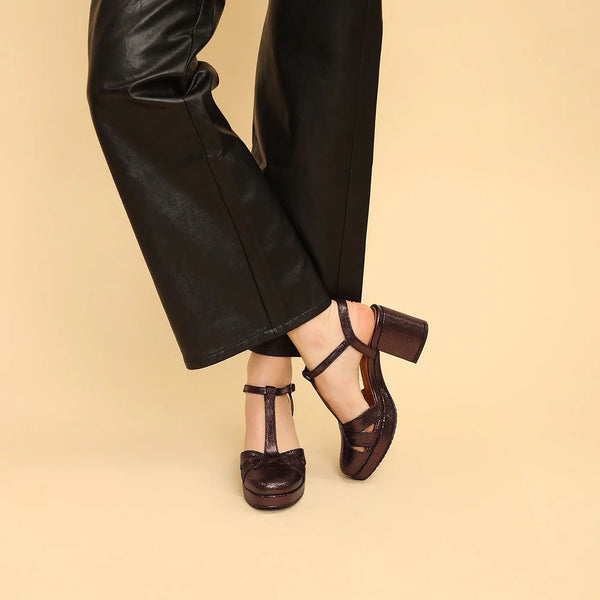 ESSKA Celeste Heels in Chocolate Metallic