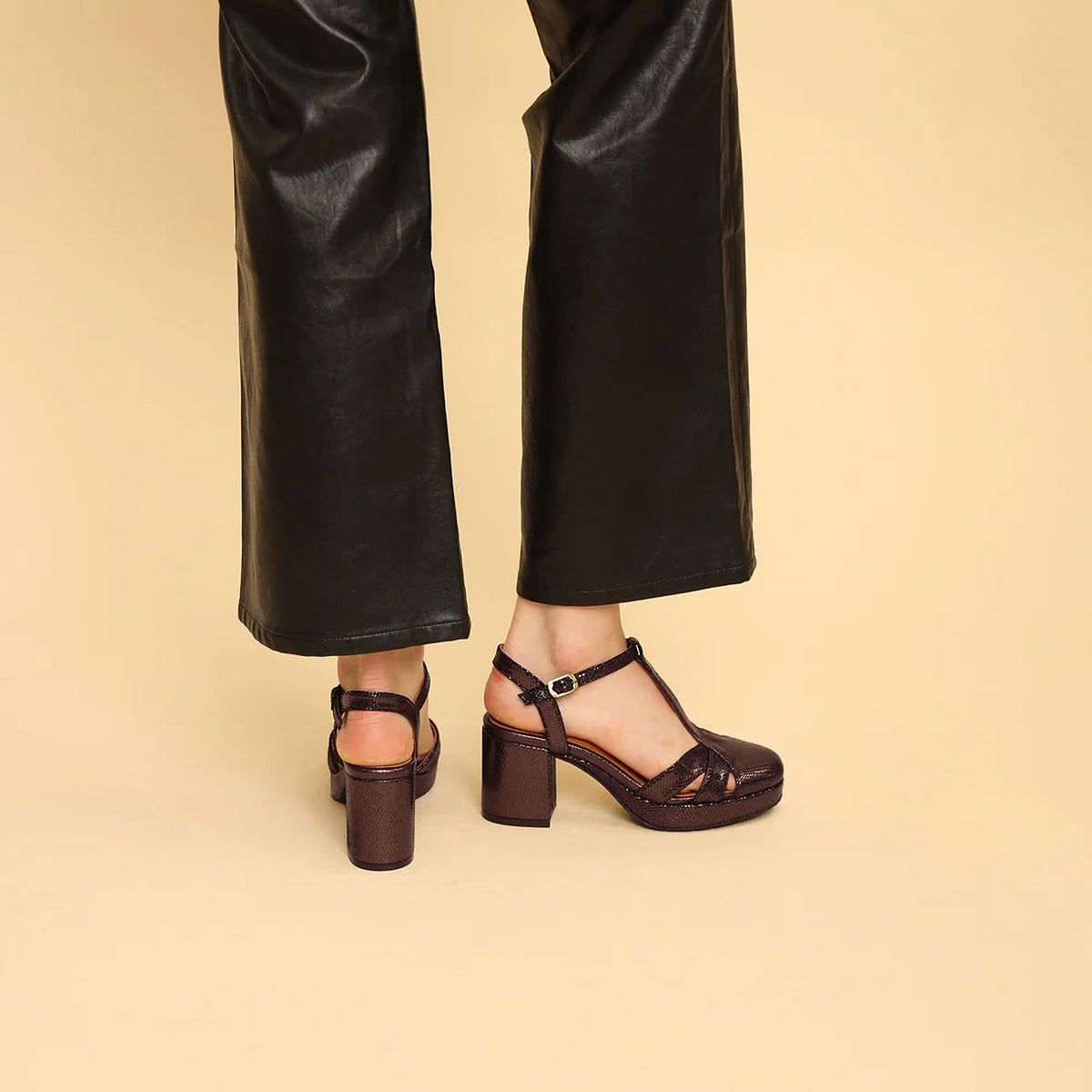 ESSKA Celeste Heels in Chocolate Metallic