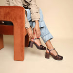 ESSKA Celeste Heels in Chocolate Metallic