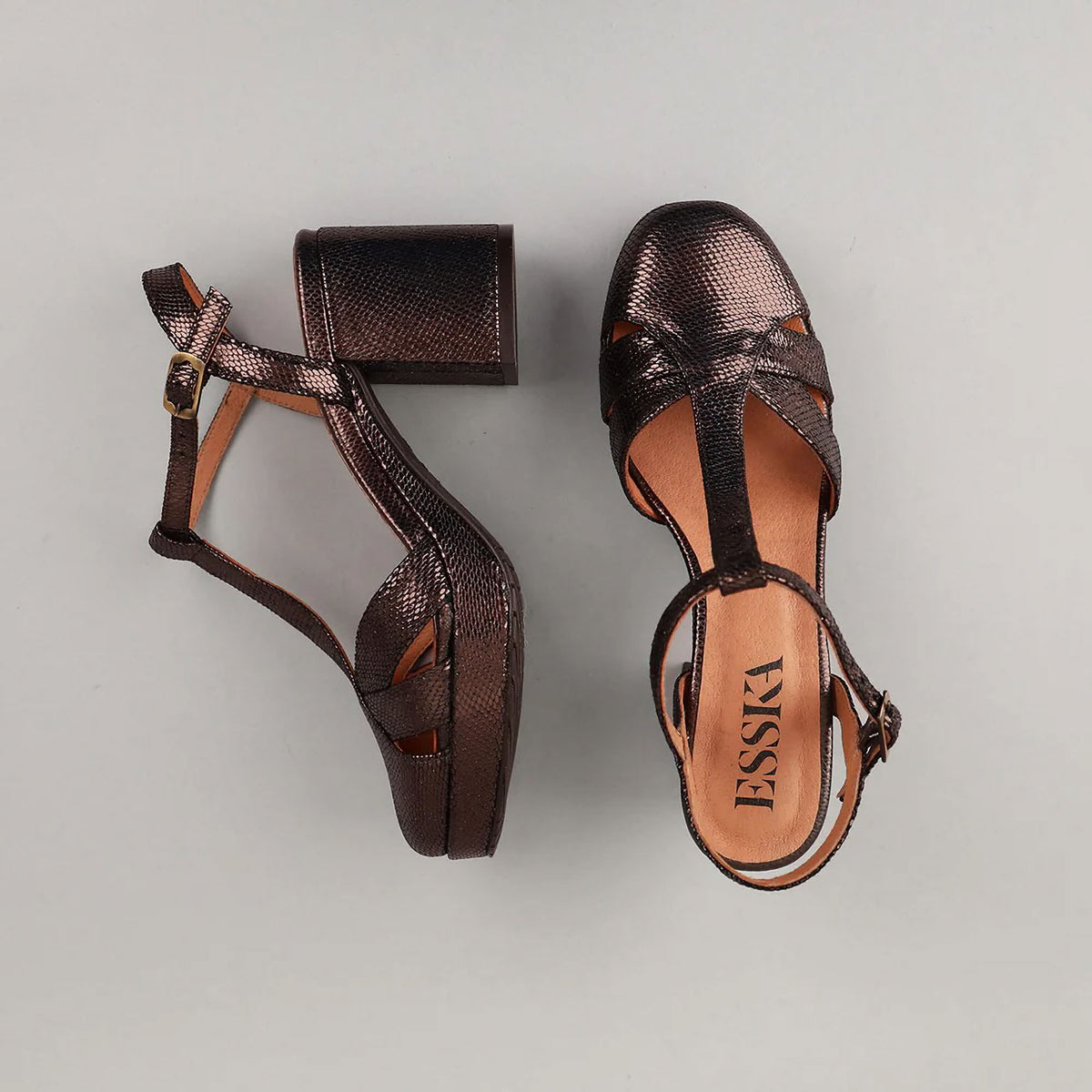 ESSKA Celeste Heels in Chocolate Metallic