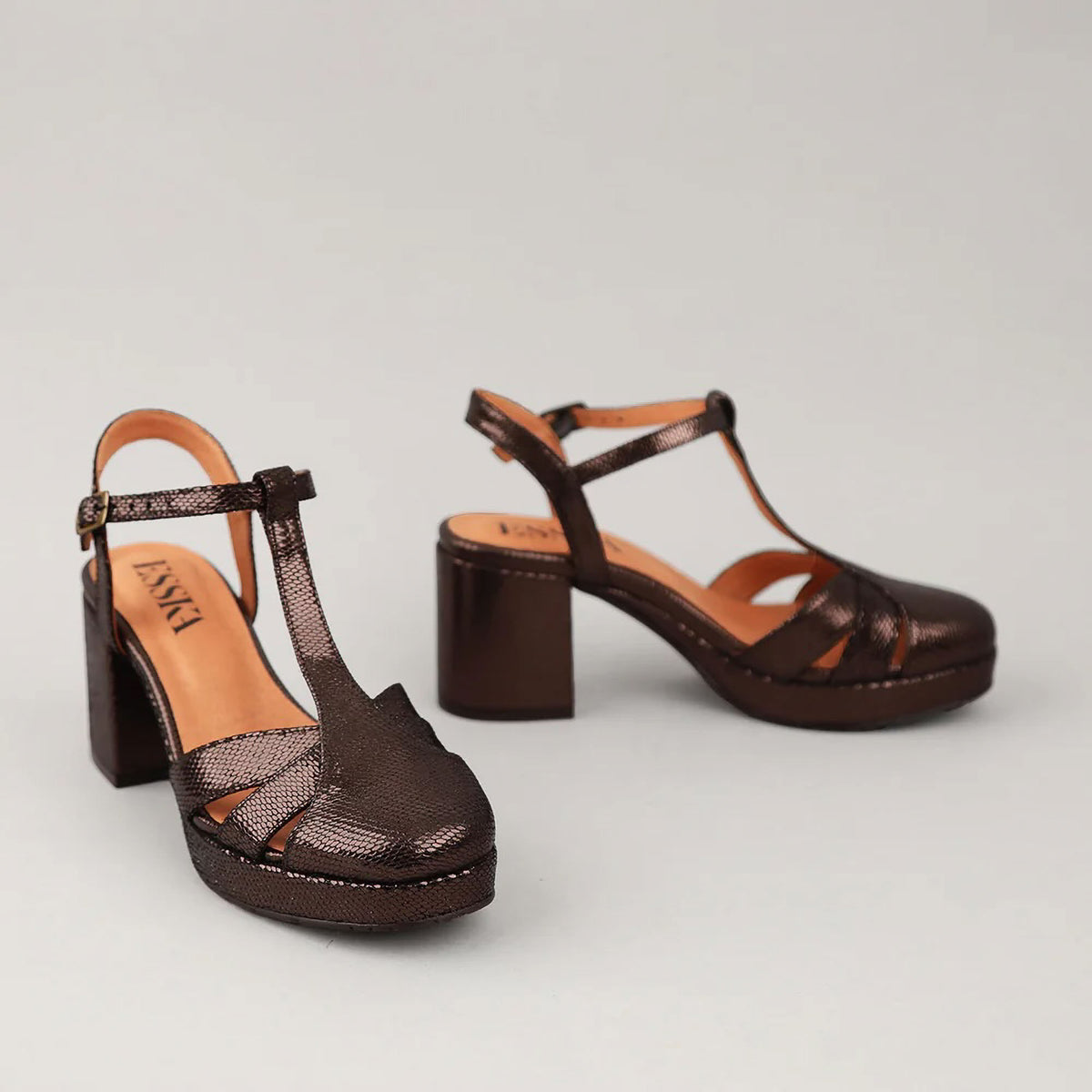ESSKA Celeste Heels in Chocolate Metallic