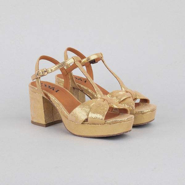 ESSKA Celia Mid Heel Sandals in Gold