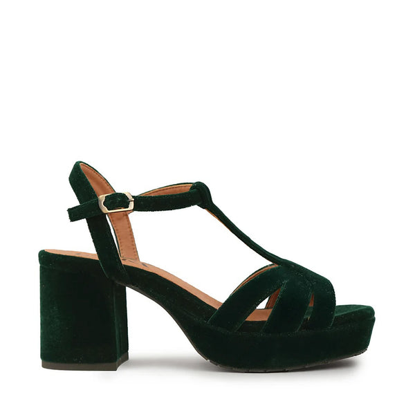 ESSKA Charlie Heels in Dark Green Velvet