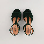 ESSKA Charlie Heels in Dark Green Velvet