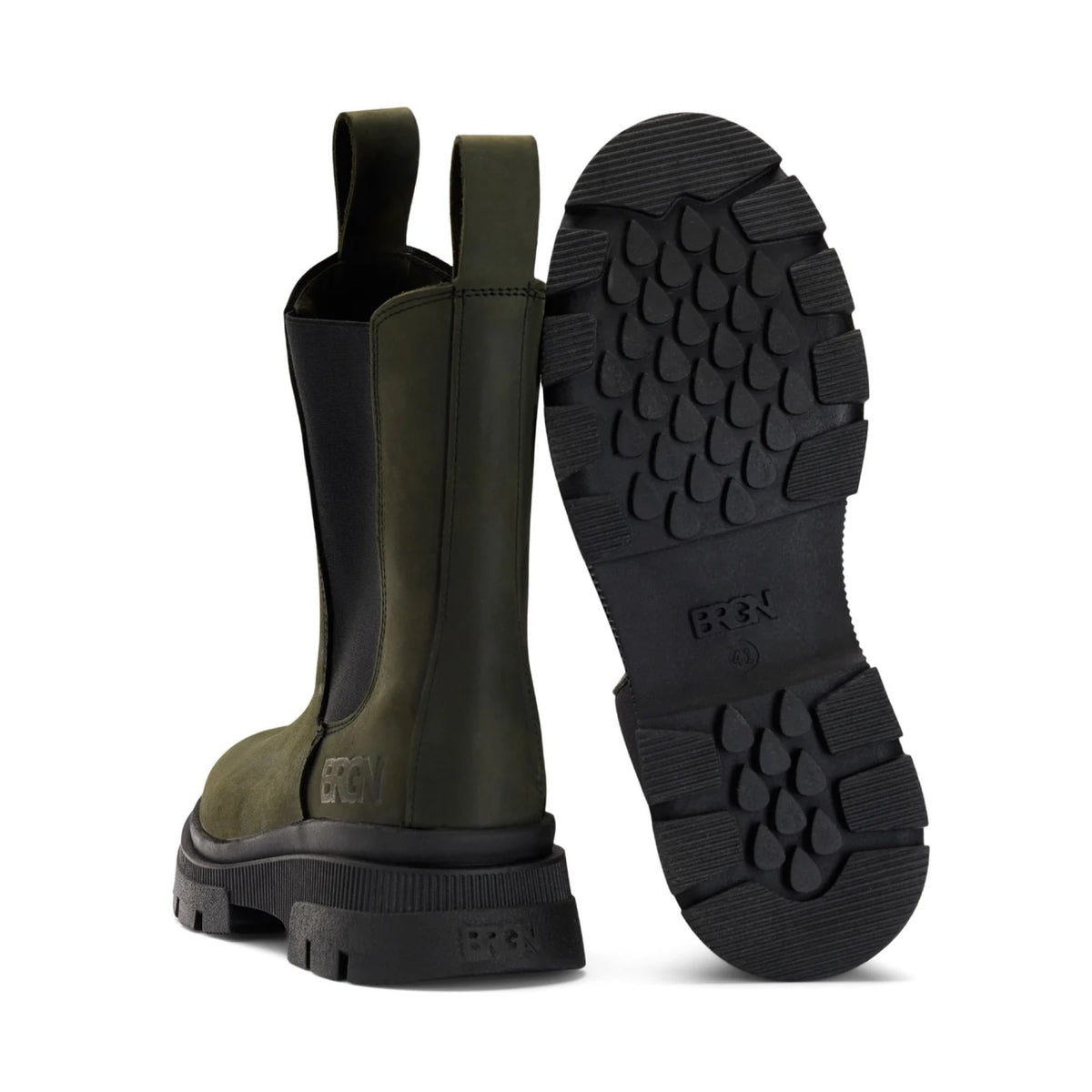 BRGN Chelsea Boot in Rosin Dark Green