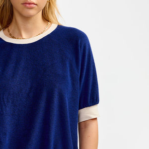 Chila Terry Cotton T Shirt in Navy