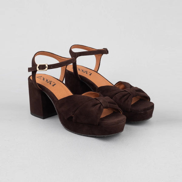 ESSKA Chilli Mid Heel Sandals in Chocolate