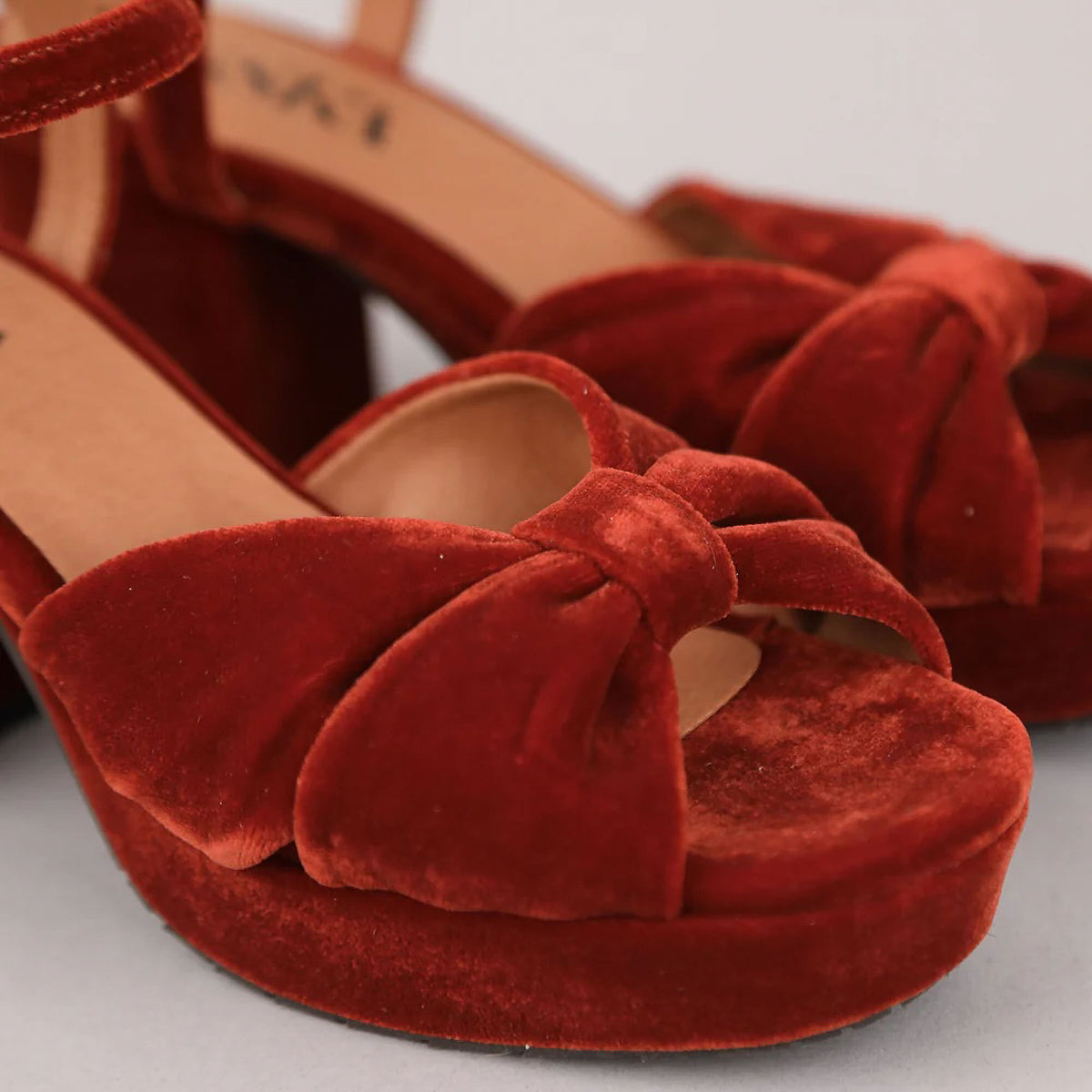 ESSKA Chilli Heels in Burnt Orange Velvet
