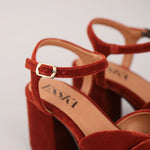 ESSKA Chilli Heels in Burnt Orange Velvet