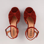 ESSKA Chilli Heels in Burnt Orange Velvet