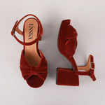 ESSKA Chilli Heels in Burnt Orange Velvet