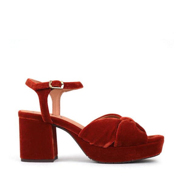 ESSKA Chilli Heels in Burnt Orange Velvet