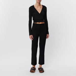 Classic Lady Viscose Twill Trousers in Black