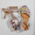 Cleo Sandals in Metallic Pastel