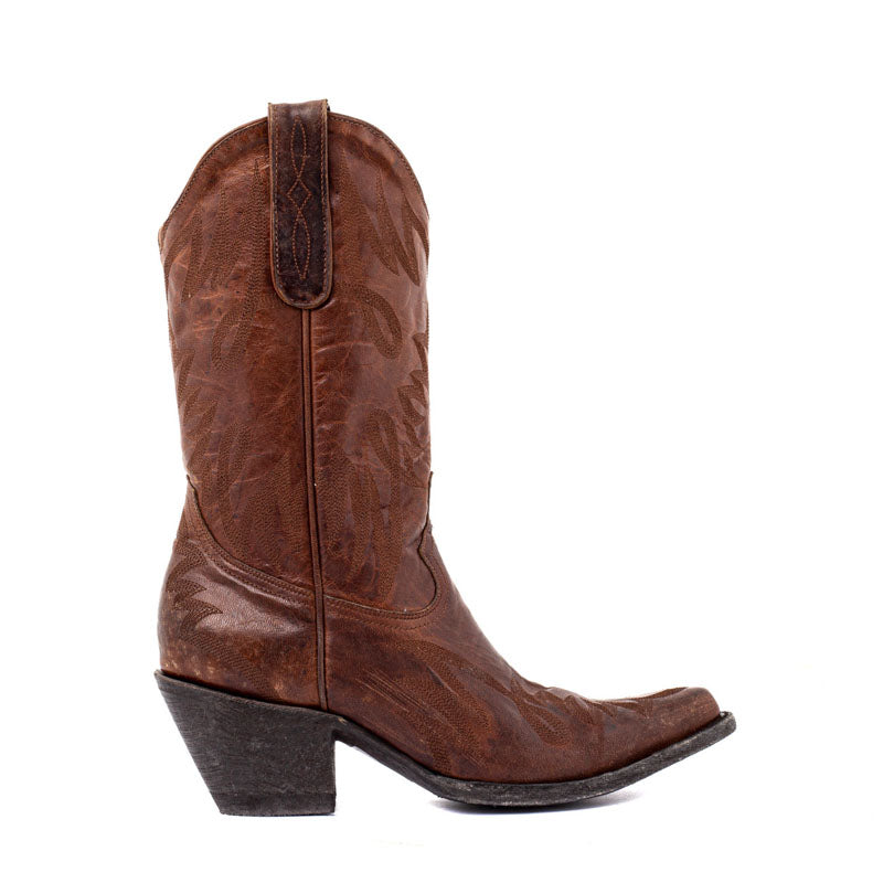 MEXICANA Coachella 11 Brass Destroyed Boots in Dark Brown