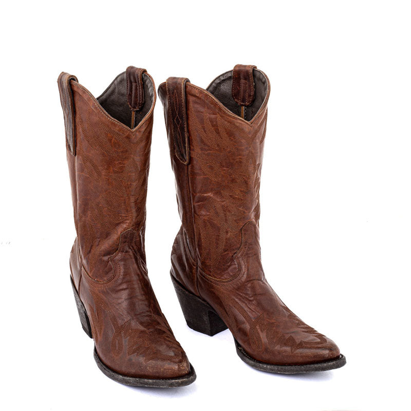 MEXICANA Coachella 11 Brass Destroyed Boots in Dark Brown