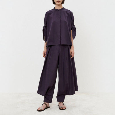 MEI MEIJ Boxy High Neck Shirt in Black