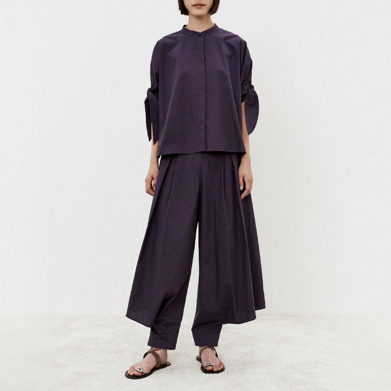 MEI MEIJ Boxy High Neck Shirt in Black