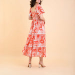 HANDPRINT DREAM APPAREL Colleton Dress in Rory Coral