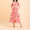 HANDPRINT DREAM APPAREL Colleton Dress in Rory Coral