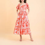 HANDPRINT DREAM APPAREL Colleton Dress in Rory Coral