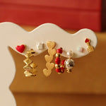 LULU COPENHAGEN Colour Ball Beads Hoops in Passion Red