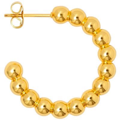LULU COPENHAGEN Large Colour Ball Hoops in Gold
