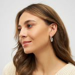 LULU COPENHAGEN Large Colour Ball Hoops in Silver