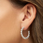 LULU COPENHAGEN Large Colour Ball Hoops in Silver