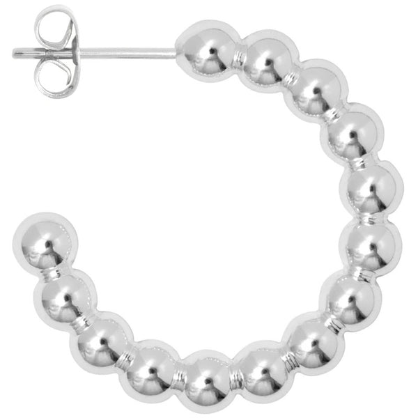 LULU COPENHAGEN Large Colour Ball Hoops in Silver