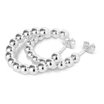 LULU COPENHAGEN Large Colour Ball Hoops in Silver