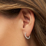 LULU COPENHAGEN Small Colour Ball Hoops in Silver
