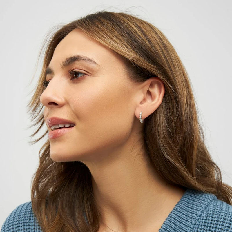 LULU COPENHAGEN Small Colour Ball Hoops in Silver