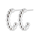 LULU COPENHAGEN Small Colour Ball Hoops in Silver