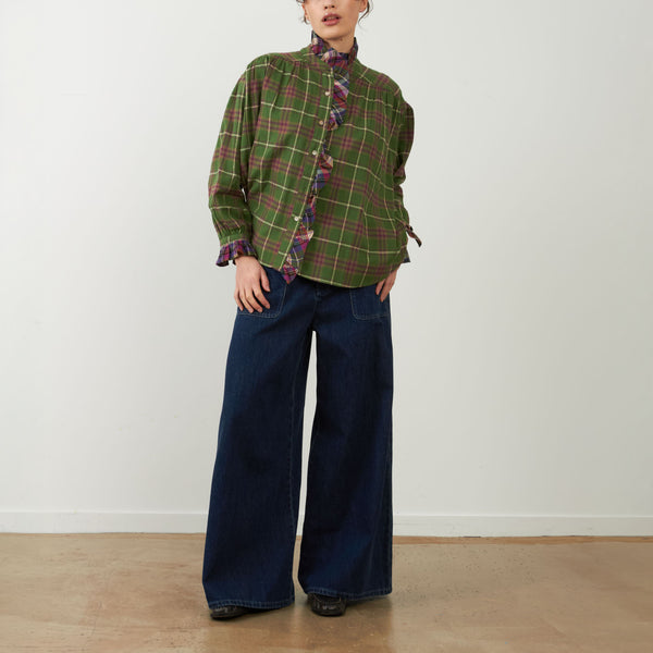 ORFEO Montan Check Blouse in Green