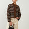 ORFEO Brigitta Stripe Button Cardigan in Chocolate