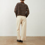 ORFEO Brigitta Stripe Button Cardigan in Chocolate