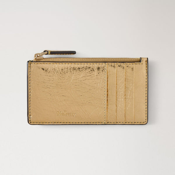 MULBERRY Continental Zipped Long Card Holder in Somerset Gold