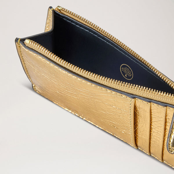 MULBERRY Continental Zipped Long Card Holder in Somerset Gold