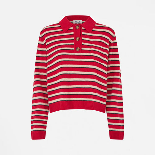BAUM UND PFERDGARTEN Cori Sweater in Crimson Red Stripe