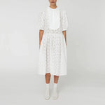 STELLA NOVA Cotton Lace Dress in White