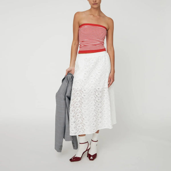 STELLA NOVA Cotton Lace Skirt in White