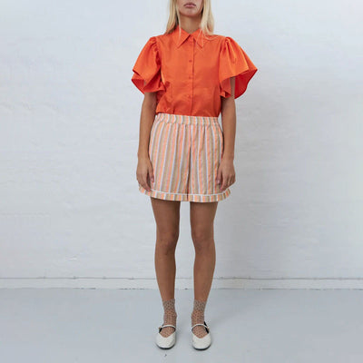 STELLA NOVA Cotton Pyjama Shorts in Sunshine Orange
