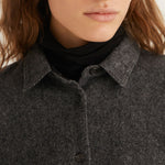 ROSSO35 Cozy Flannel Shacket in Dark Grey