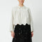 STELLA NOVA Cropped Blouse with Embroidery Anglaise in White