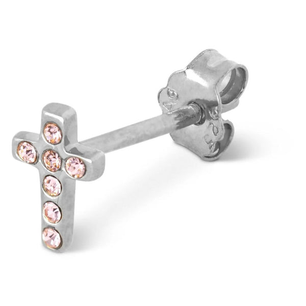 LULU COPENHAGEN Cross Crystal Earring in Silver