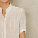 M.A.B.E Dacy EMB Top in Ecru